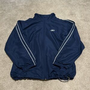 Vintage 90s Reebok Navy and White Athletic Track Jacket